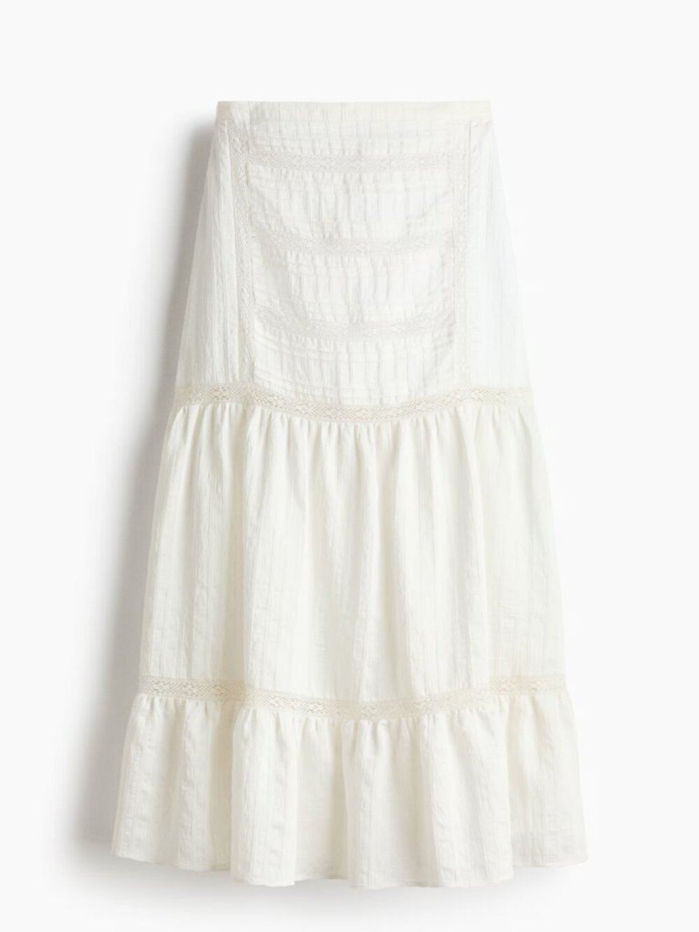 H&M Wuthering Heights Lace Inset Maxi Co-Ord Skirt And Blouse Set White NWT - Picture 9 of 11